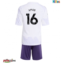 Camiseta Manchester United Amad Diallo #16 Visitante Equipación para niños 2025-26 manga corta (+ pantalones cortos)